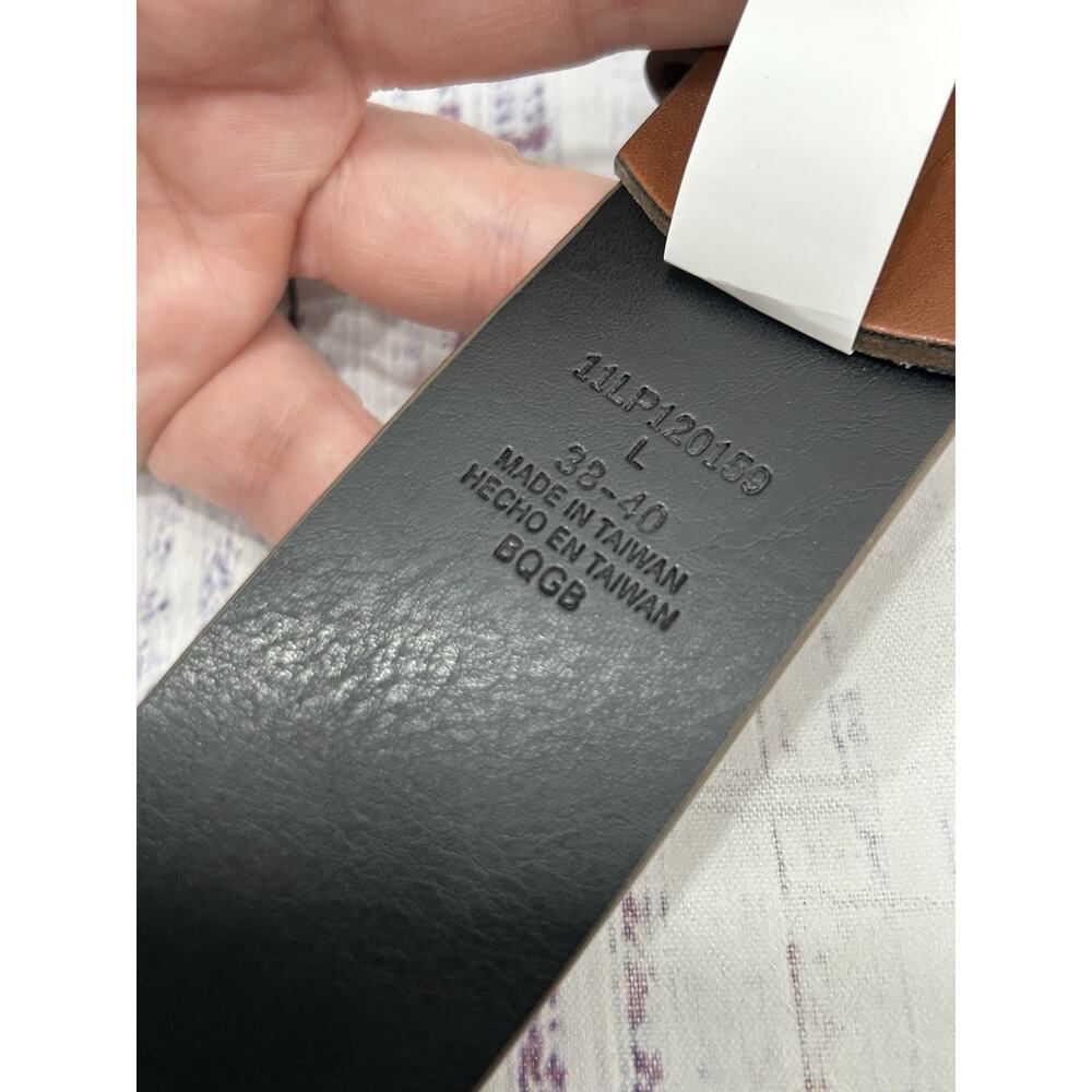 NWT Levi's Mens Tan & Black Metal Buckle Synthetic Leather Dress Belt Size 38-40 - Picture 7 of 7